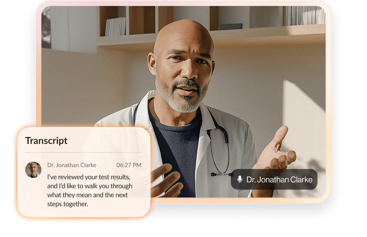 Intelligent virtual agent assisting a patient
