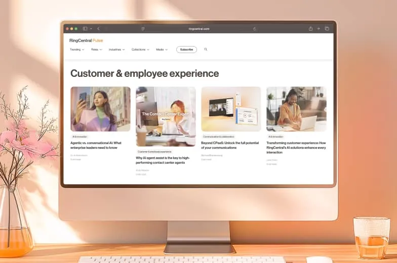 A screenshot of blogs on the customer and employee experience