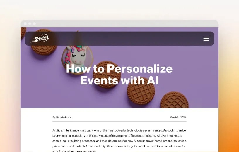 News report entitled "How to Personalize Events with AI"