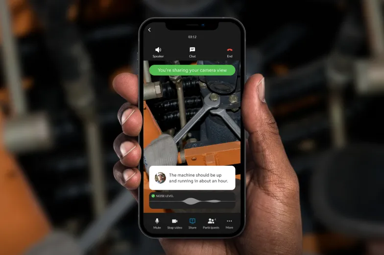 An ongoing video call using the Push to Talk feature on a mobile phone