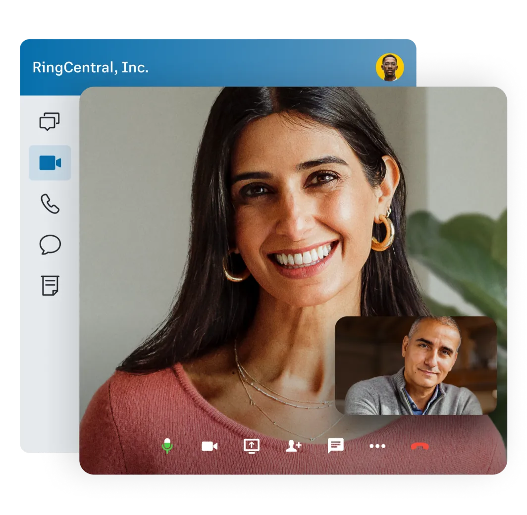 Two colleagues on a video call using RingCentral app