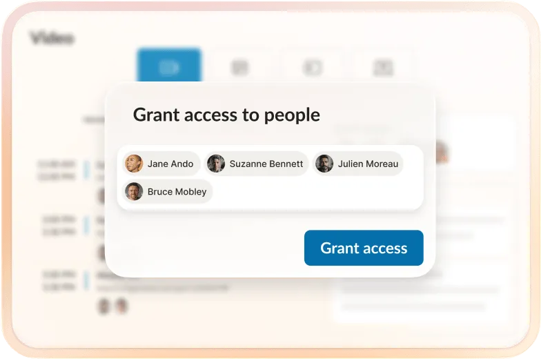 RingCentral meeting preview screen for testing audio and seeing participants.