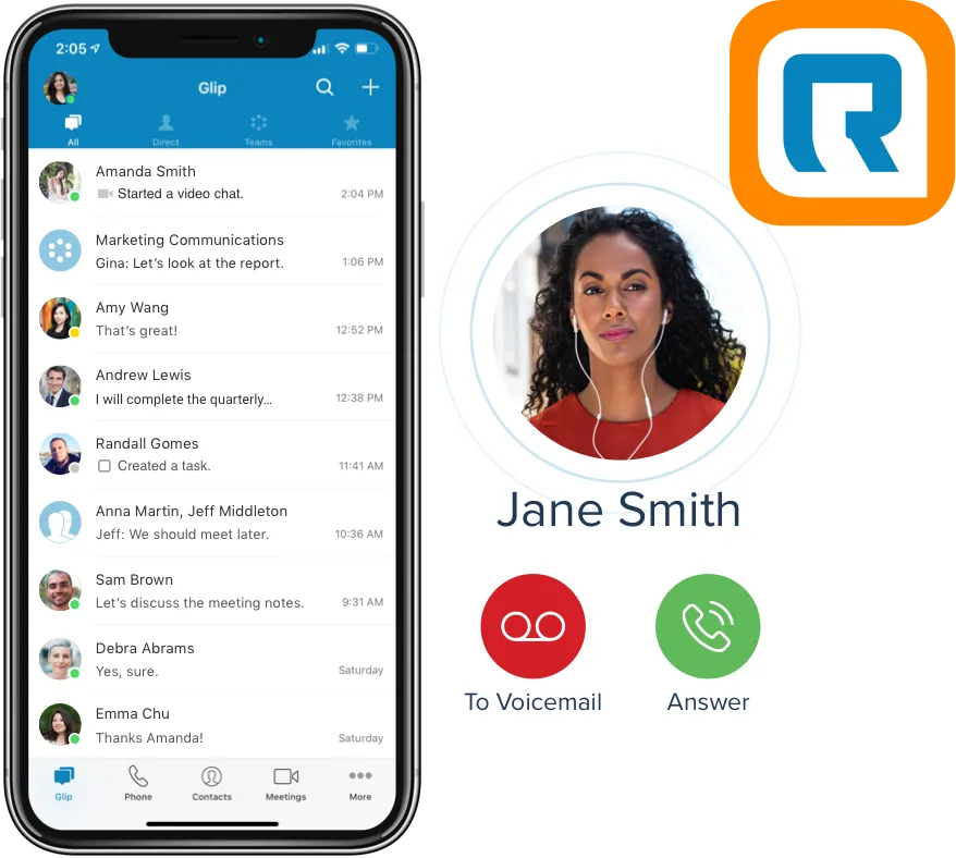 Small business owner making team calls using RingCentral App on mobile